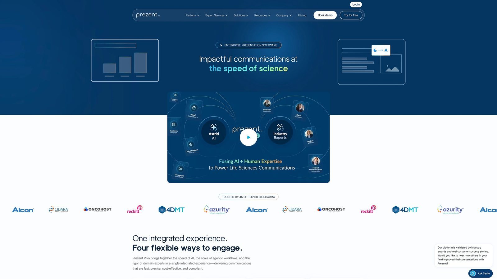 Prezent website section