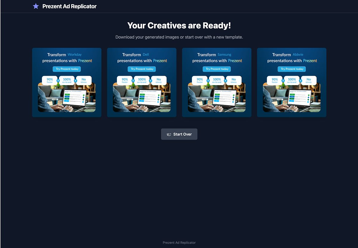 Ad replicator, batch variations