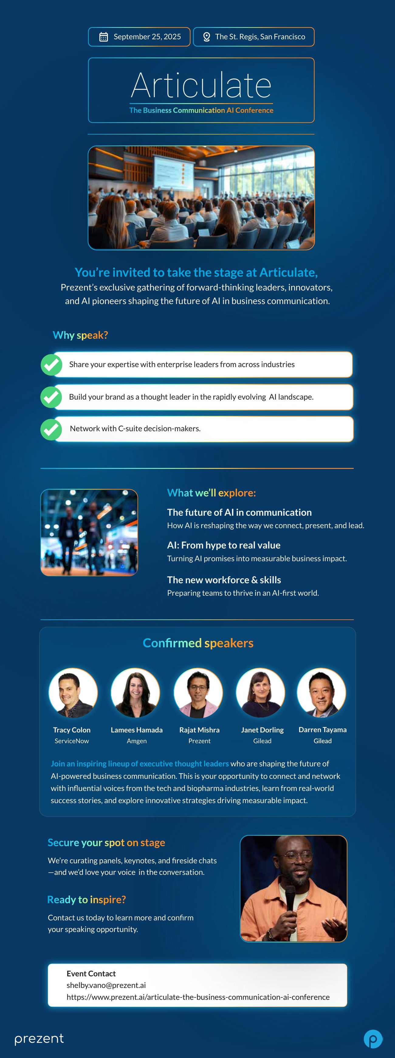 Articulate speaker invitation